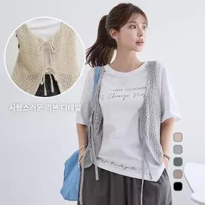 [나크21]양면 리본 뷔스티에 여름니트 베스트 DM62 T 19_P428018652