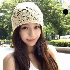 [셀러에이드]뜨개 그물 비니 니트 버킷햇 여성 여름 모자 2색