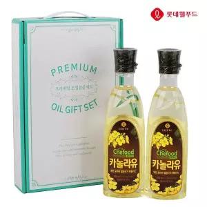 프리미엄오일선물 롯데까놀라유세트 500ml 2P 카놀라유 기름선물 식용유 명절선물