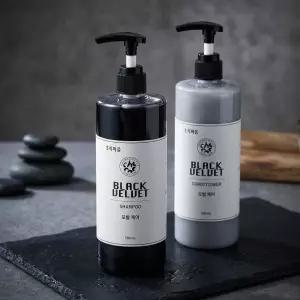 초록마을 샴푸 블랙벨벳+린스 세트 (샴푸500ml +린스500ml)