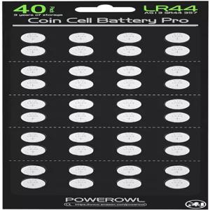 POWEROWL 대용량 LR44 배터리 40팩 L1154F AG13 357 303 SR44 A76 프리미엄 알칼리성 1.5V 버튼 코인 셀