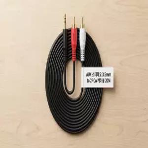 aux 스테레오 3.5mm to 2rca 오디오 케이블 20m 금도금 앰프 스피커 tv 음향 연결선 오디오케이블 연장케이블 rca케이블