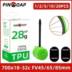 PINMOAP 1/2/5/10/20PCS 초경량 Tpu 소재로 제작된 도로 자전거 내부 튜브 700x18-32c는 라이딩에