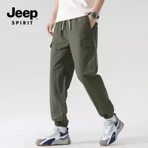 JEEP SPIRIT 여름 조거팬츠 남성 야외 얇은 속건성 하이킹 카고 바지