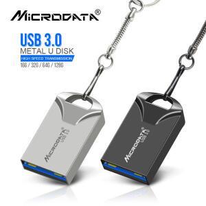 100% 오리지널 용량 USB 3.0 플래시 드라이브, 초고속 미니 메모리 스틱, 64GB, 128GB, 메탈 32GB