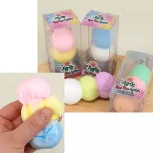 삼색 캔디 왁뿌볼 말랑이 왁스볼 뿌셔볼 장난감 스트레스볼 스퀴시볼 장난감 -1p