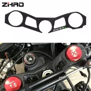 가와사키 ZX-10R ZX10R 용 오토바이 탄소 섬유 탑 포크 멍에 보호대 2011 20