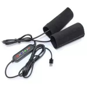 1Pc 오토바이 가열 핸들 바 커버 5V 2A USB 전기 3 기어 따뜻한 핸드 그립 액세 육군 녹색