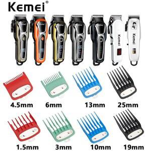 Kemei 헤어 클리퍼용 전문 리미트 빗, 커팅 가이드 1.5mm, 3/4mm, 6mm, 10mm, 13mm, 19mm, 25mm 세트, KM-809A/809PG,