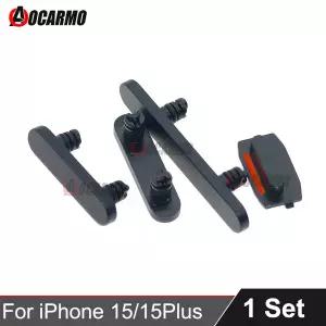 Aocarmo For Apple iPhone 15 15Plus 전원 켜기 끄기 볼륨 음소거 버튼 전체 세트 키 교체 부품