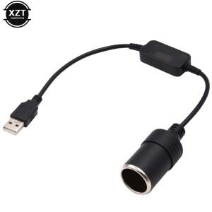 자동차 시가 라이터 소켓 여성 전원 코드 변환기 어댑터 유선 USB 포트 5V 12V 대시 캠 액세서리