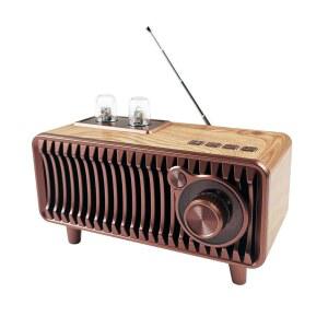 듀얼 스피커 스테레오가 장착된 YIONGTAF 레트로 휴대용 충전식 FM 라디오 블루투스 AUX /USB /TF /MP3 플레이어 TWS 연결 지원 - 야외 사용 홈 파티 커피숍에 이상적임