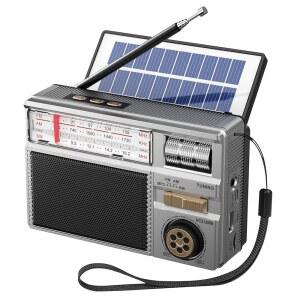 MG005 블루투스 스피커 포함 휴대용 라디오 AM FM 단파 트랜지스터 USB-C 충전식/태양열 배터리 작동 TF 카드 AUX USB 플레이어 지원 사용 편의성