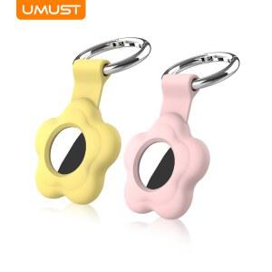 키체인이 포함된 UMUST 실리콘 에어태그 케이스, 트래커용 홀더, 커버 손실 방지 트래커 액세서리