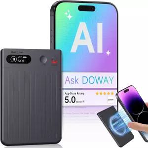무쿠에 AI 음성 녹음기 64GB 오디오 노트 - 73H 배터리 USB-C 고속 충전 마그네틱 클립 118개 언어 전사