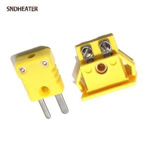 SNDHEATER 유형 K T J RS 열전대 플러그 소켓 남성 여성 온도 측정 액세서리 노란색 미니 커넥터 센서 1PC