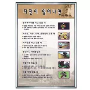 학교 큰건물 지진 대비안내 벽걸이 액자 어린이집 공장 안전수칙