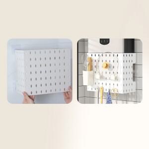 Pegboard 벽걸이 형 디스플레이 다기능 펀칭 스토리지 랙 가스 온수기 파이프 커버 벽