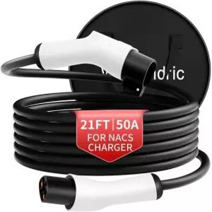 테슬라 차량용 Wissandric 21FT S EV 충전 연장 케이블 240V 50A Max 헤비 듀티 8AWG 단거리 더 쉬운 차고