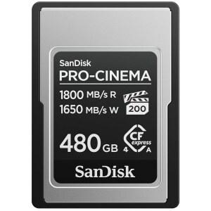 SANDISK 480GB PRO Cinema CFexpress 타입 카드 최대 1800MB 읽기 속도 1650MB 쓰기 속도 메모리 카드 4K 6K 8K 비디오 캡처 SDCFEA 480G GN4NN