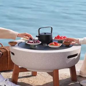 원형 스톤 화로대 캠핑 화덕 불멍 코스트코 대형 숯불바베큐그릴 화로 실내