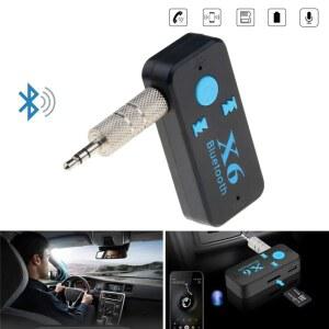 X6 무선 블루투스 리시버 음악 오디오 어댑터, 3.5mm 잭 AUX 동글 자동차 키트 케이블, V4.1 TF 인터페이스, 아이폰 스피커용