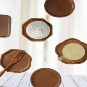원목 컵받침 티코스터 월넛 4Type 옵션 1