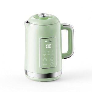 전기 주전자 온도조절: OLEGA 1.5L 스테인리스 스마트 온수 보일러 6개의 온도 프리셋 1200W 고속 끓이는 차 커피 가정용 찻주전자 -Green