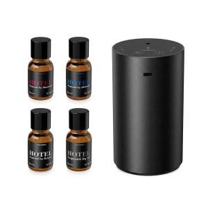 에어버사 워터리스 에센셜 오일 디퓨저 스타터 키트 4 x 10mL 호텔 향기 알루미늄 하우징 가정용 미니 에어 포터블 ADX 블랙