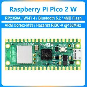 라즈베리 파이 피코 칩 와이파이 4/BT5.2 4MB 플래시 520KB SRAM 듀얼 코어 ARM Cortex-M33/Hazard3 RISC-V