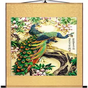 주이 중국 우아한 예술 작품 완두콩 그림 벽 걸이 두루마리