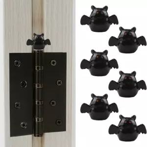 UFURMATE 6pcs 힌지 헤드 홈 장식 마그네틱 블랙 배트 토퍼 할로윈 크리에이티브 애니멀 자석 장식품 박쥐