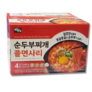 백제 순두부찌개 쫄면사리 1,640g 4인분