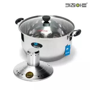 오너클랜 키친아트 버블 스팀 빨래솥 30cm 거품발생기 전해처리 들통 찜통 스텐들통 스텐빨래솥