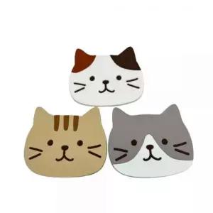 고양이 컵받침 실리콘 코스터 귀여운 소품 찻잔 홀더 주방 받침대