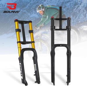BOLANY 더블 숄더 스노우 프론트 포크 204.0인치/264.0인치 MTB 130mm 여행용 에어 서스펜션 자전거 전자