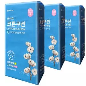 화이트 팬티라이너 코튼쿠션 롱 75매 x3개 (순한순면