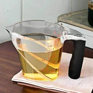 사선 계량컵 PS 250ml 용기 손잡이 논슬립