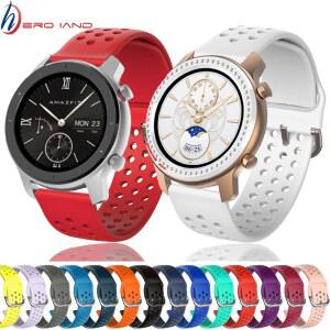 샤오미 화미 스마트 워치용 실리콘 소프트 스트랩, Amazfit GTR 42mm, 웨어러블 손목 팔찌, GTS bip 청소년 시계 밴드 스트랩