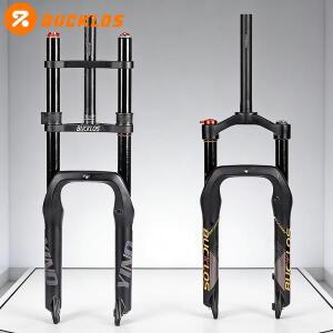 BUCKLOS 20인치 자전거 포크 에어 서스펜션 싱글/더블 숄더 MTB (전기자전거 스노우 프론트 QR 팻 바이시클