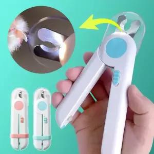 강아지 발톱가위 초보자용 LED발톱깎이 클리퍼 안전커버 튐방지
