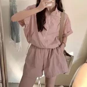 셀럽하우스 여성 반팔 아노락 집업 밴딩 반바지 여름 추리닝세트 4색