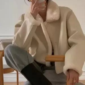 셀럽하우스 부드러운 아우터 양모 리버시블 디자인 여성 레더 점퍼