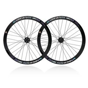 MAGICBROS 40MM 반사 고정 기어 자전거 Wheelset 알루미늄 합금 단일 속도 블랙 Fixie 바퀴 세트