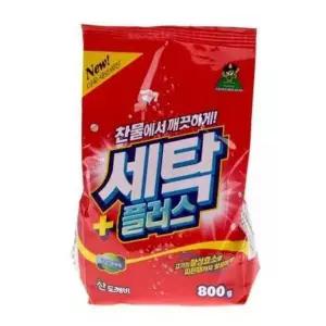 세탁 플러스 빨래세제 가루세탁세제 800g 세탁기 와이셔츠목때 가루