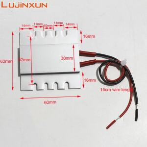 LUJINXUN 60x62x6mm PTC 히팅 엘리먼트 12V~220V 절연 일정 온도 플레이트 에어 8홀 4x7mm 1개
