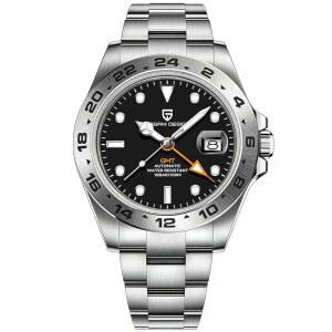 남성용 파가니 디자인 시계 자동 기계식 GMT 42MM 스포츠 방수 스테인리스 스틸 사파이어 유리 손목시계