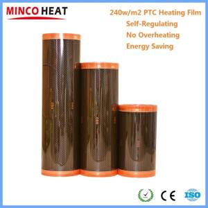 민코 히트 그래핀 PTC 발열 필름 자가 조절 적외선 전기 바닥 난방 시스템 220~240W/m2 카본 포일