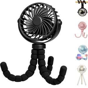 FindXeeink 453인치 USB 충전식 옥토퍼스 미니 선풍기 삼각대 및 휴대폰 홀더 실외 데스크탑 휴대용 조용한