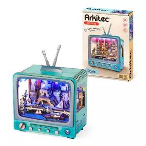 아키텍 DIY 프랑스 파리 조립 키트 미니어처 만들기 레트로 TV 시티라인 나라 도시 수도 랜드마크 건축물
